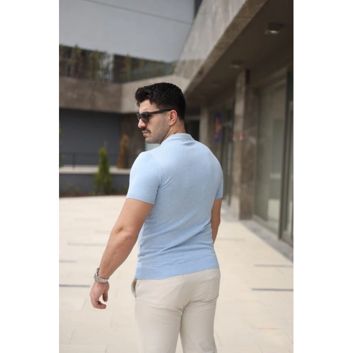 Erkek Polo Yaka Fermuar Detaylı Tişört