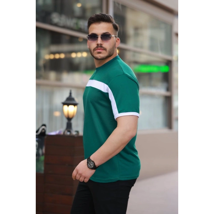Erkek şerit Detaylı Kısa Kollu T-shirt