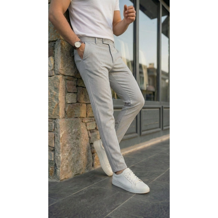 Erkek Slim Fit Dilli Kumaş Pantolon