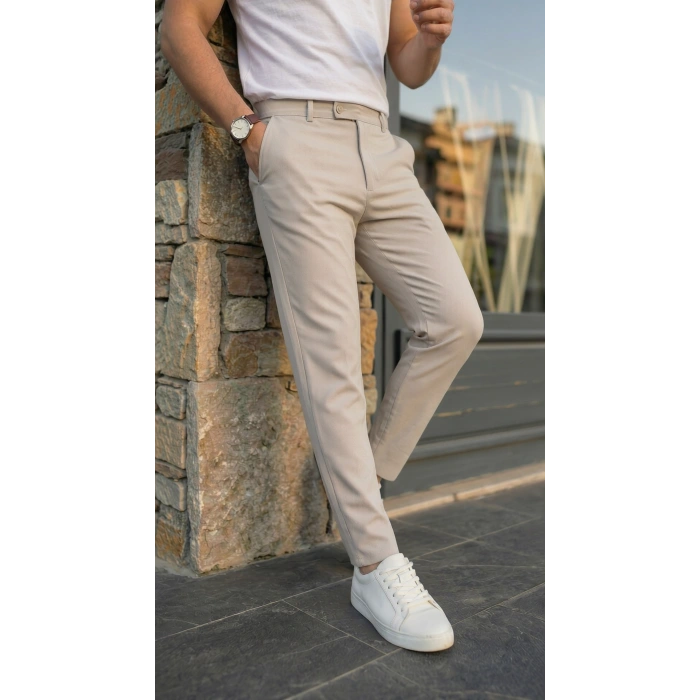 Erkek Slim Fit Dilli Kumaş Pantolon