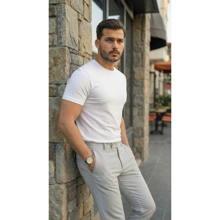 Erkek Slim Fit Dilli Kumaş Pantolon