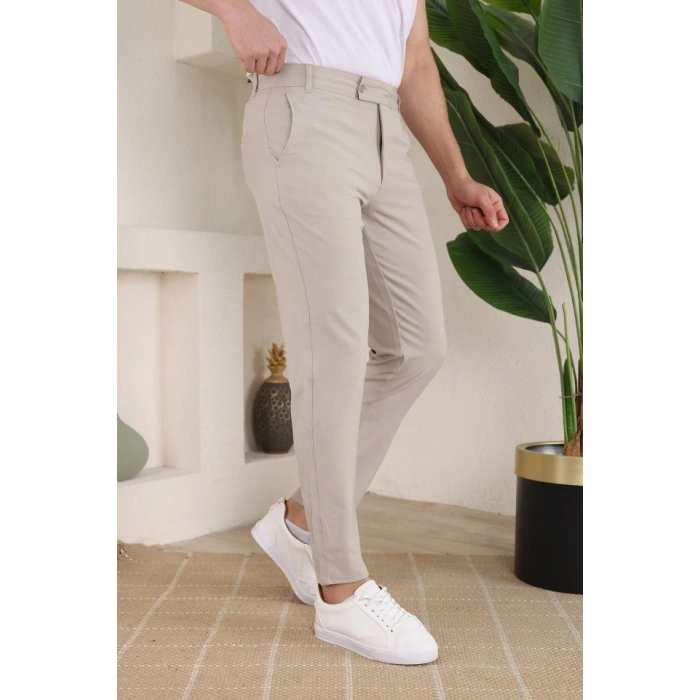 Erkek Slim Fit Dilli Kumaş Pantolon
