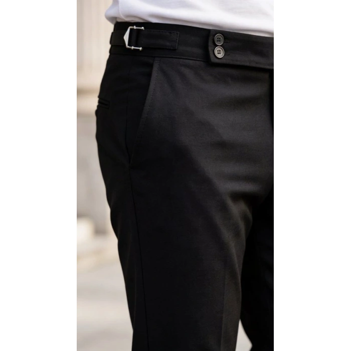 Erkek Toka Detaylı Oldmoney Kumaş Pantolon