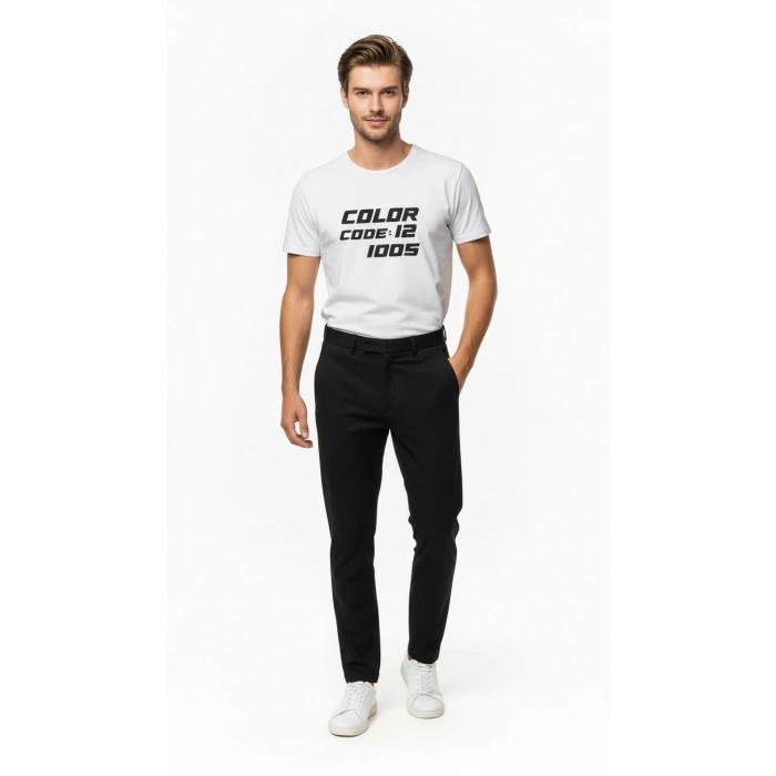 Erkek Typography “Color Code” Baskılı Minimal T-Shirt