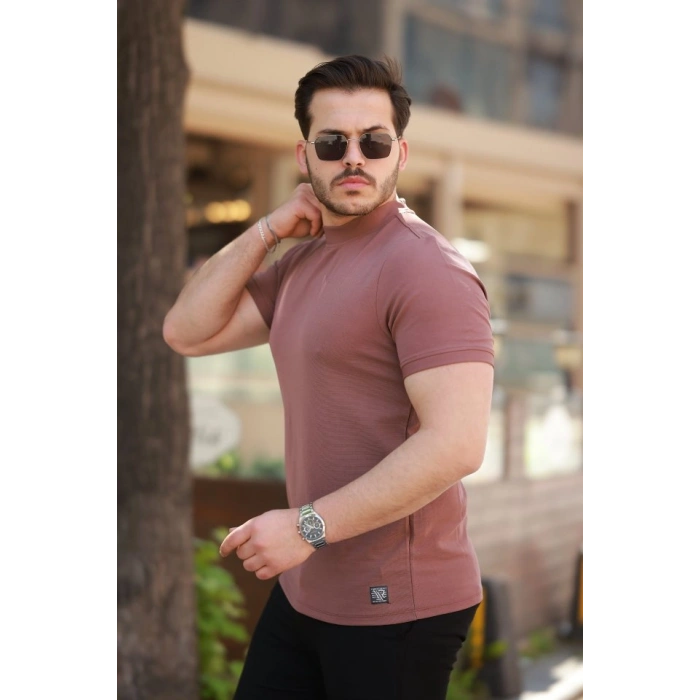 Erkek Yarım Balıkçı Yaka Kısa Kollu T-shirt