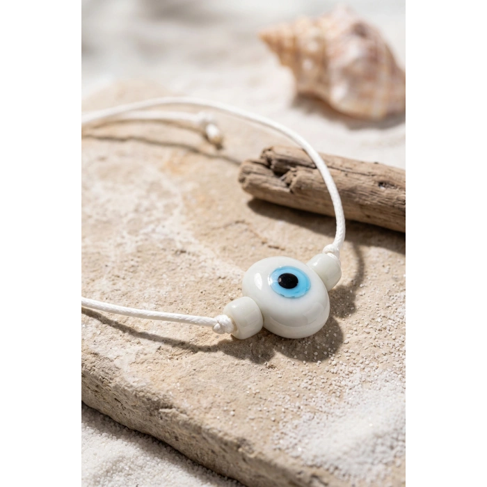 Handmade Bohem Beyaz Nazar Kolye - Lisinya