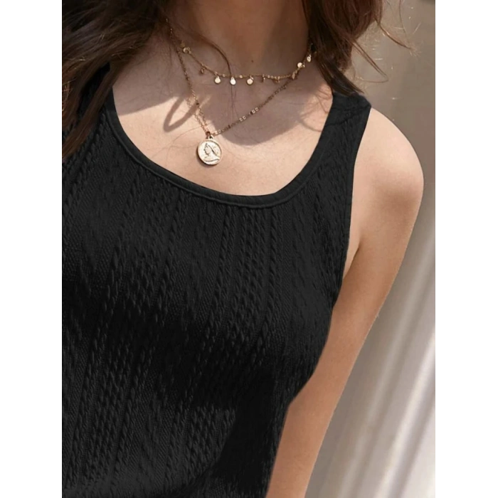 Kadın Askılı örgü Detay Bluz