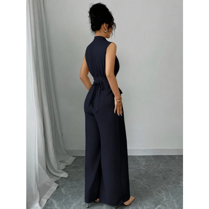 Kadın Balıkçı Yaka Kolsuz Incili Beli Kuşaklı Uzun Janjan Tulum