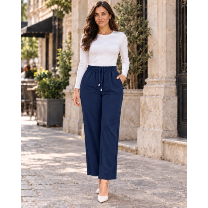 Kadın Beli Lastikli Pantolon