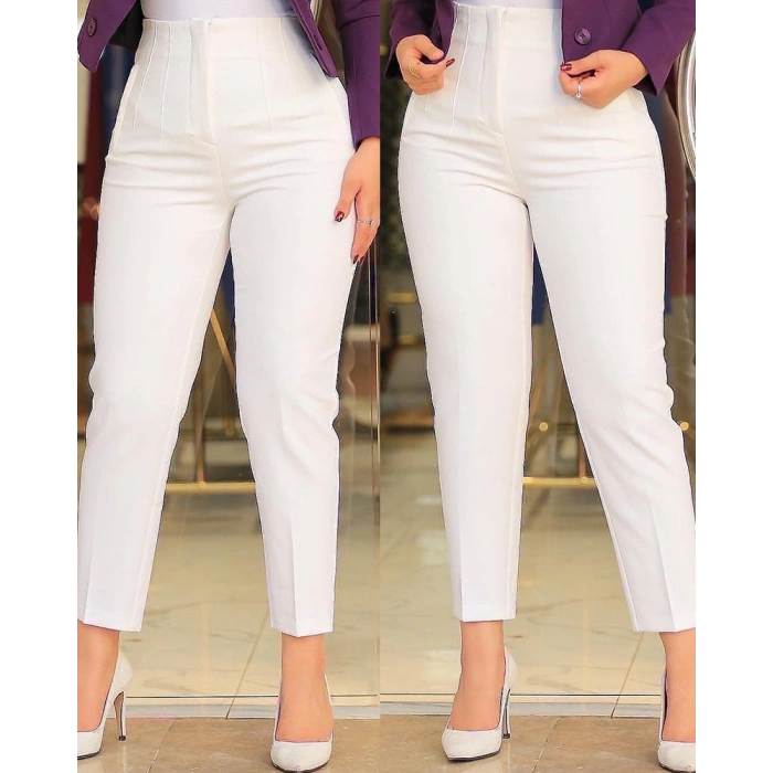 Kadın üste Oturan Paçası Bilek üzerinde Biten Atlas Kumaş Pantolon 36 (S) - 50 (5XL)