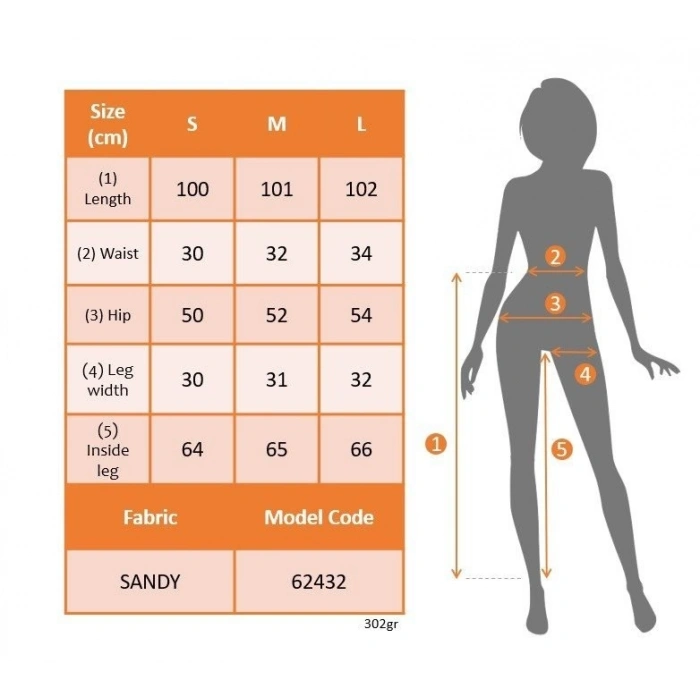 Kadın Yüksel Bel Lastikli önden çapraz Detaylı Sandy Pantolon