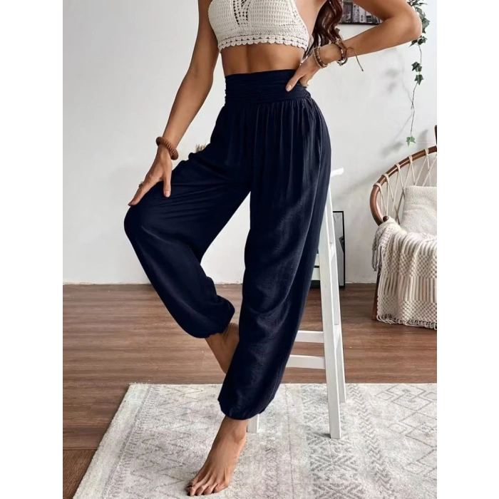Kadın Yüksel Bel Yoğun Büzgü Detaylı Aerobin Pantolon