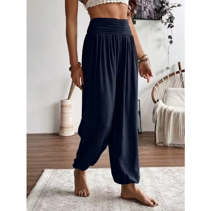 Kadın Yüksel Bel Yoğun Büzgü Detaylı Aerobin Pantolon