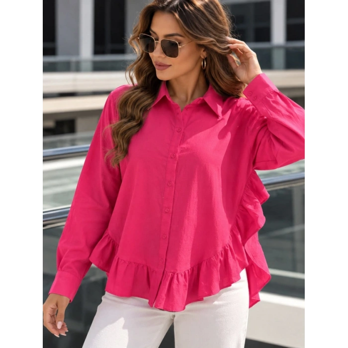 Pembe Volanlı Gömlek