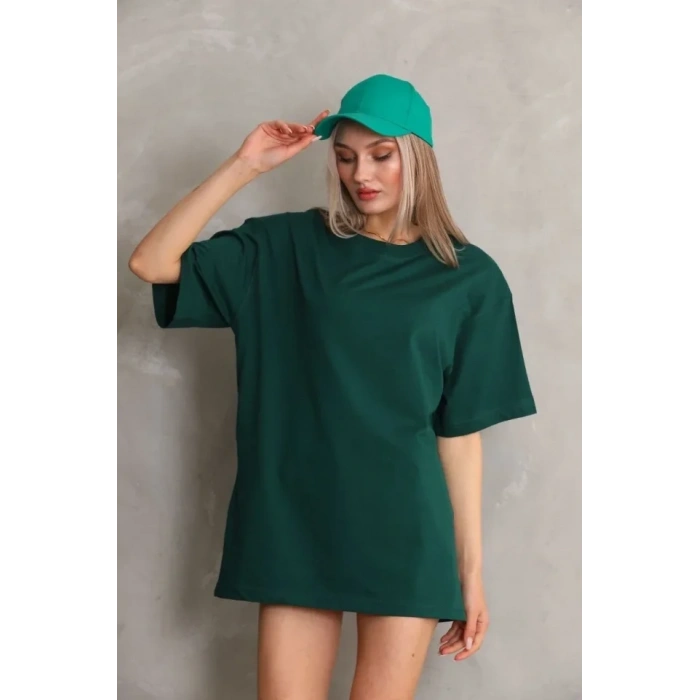Regular Fit Tişört Bisiklet Yaka Yazlık Kısa Kol Basıc T-Shirt - Yeşil