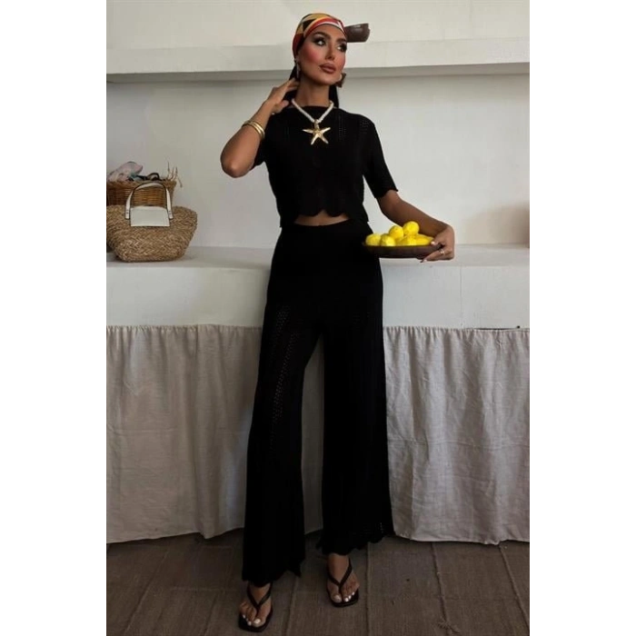 Triko Bluz Pantolon İkili Takım 10084-025