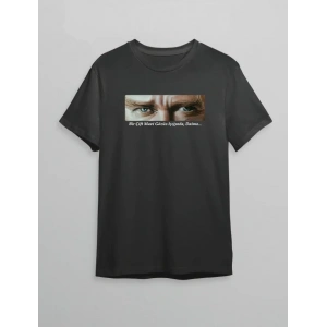 10 Kasım Atatürkü Anma Günü Baskılı Oversize Bisiklet Yaka T-shirt - Siyah