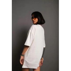 24/1 Düz A Kalite Oversize T-shirt - Beyaz