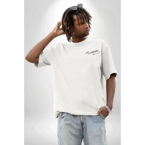 30 Ağustos Zafer Bayramı Ön Arka Baskılı Oversize Bisiklet Yaka T-shirt - Beyaz