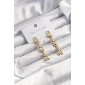 316L Çelik Gold Renk Sallantılı Model Küpe - Lisinya