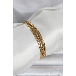 316L Çelik Gold Renk 3lü Kadın Bileklik - Lisinya