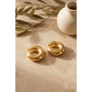 316L Çelik Gold Renk Çiftli Earcuff Küpe - Lisinya