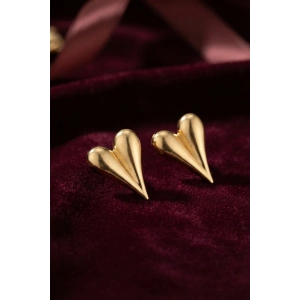 316L Çelik Gold Renk Kalp Model Küpe - Lisinya
