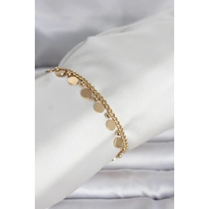 316L Çelik Gold Renk Pullu Model Kadın Bileklik - Lisinya