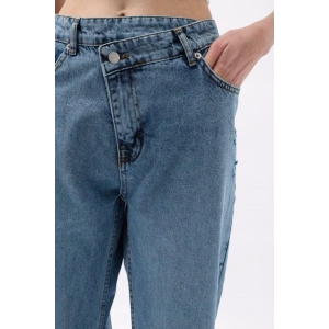 Asimetrik Bel Paça Yırtmaçlı Jean