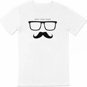 Babalar Günü Hediye Baba Temalı Baskılı Oversize Bisiklet Yaka T-shirt - Beyaz