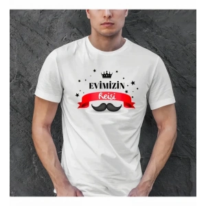 Babalar Günü Hediye Baba Temalı Baskılı Oversize Bisiklet Yaka T-shirt - Beyaz
