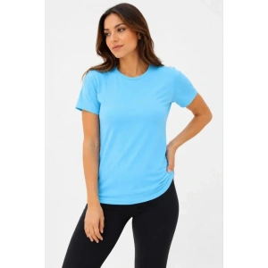 Basic Tişört Bisiklet Yaka Kısa Kol Günlük Yazlık Slim Fit T-Shirt - Turkuaz