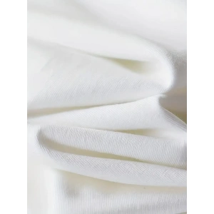 Baskılı Oversize Bisiklet Yaka T-shirt - Beyaz