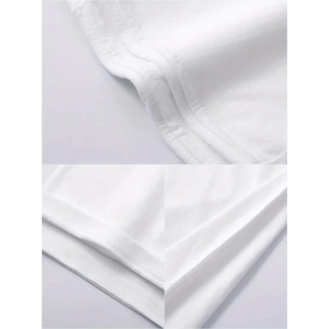 Baskılı Oversize Bisiklet Yaka T-shirt - Beyaz