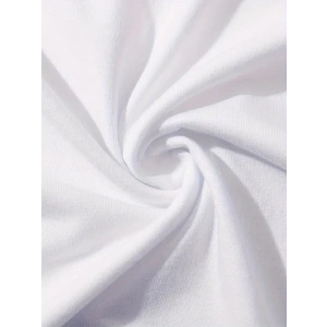Baskılı Oversize Bisiklet Yaka T-shirt - Beyaz