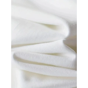 Baskılı Oversize Bisiklet Yaka T-shirt - Beyaz