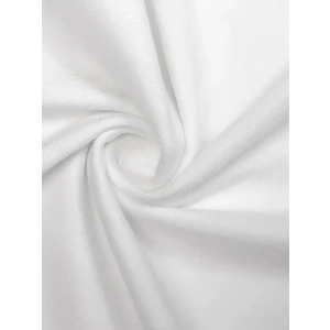 Baskılı Oversize Bisiklet Yaka T-shirt - Beyaz