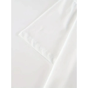 Baskılı Oversize Bisiklet Yaka T-shirt - Beyaz