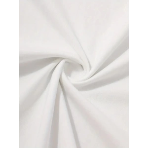 Baskılı Oversize Bisiklet Yaka T-shirt - Beyaz