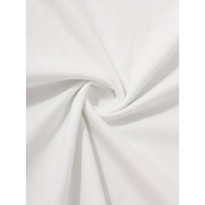 Baskılı Oversize Bisiklet Yaka T-shirt - Beyaz