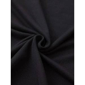 Baskılı Oversize Bisiklet Yaka T-shirt - Siyah