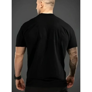 Baskılı Oversize Bisiklet Yaka T-shirt - Siyah