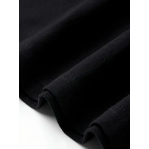 Baskılı Oversize Bisiklet Yaka T-shirt - Siyah