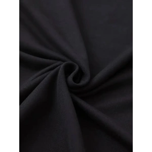 Baskılı Oversize Bisiklet Yaka T-shirt - Siyah