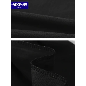 Baskılı Oversize Bisiklet Yaka T-shirt - Siyah