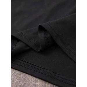 Baskılı Oversize Bisiklet Yaka T-shirt - Siyah