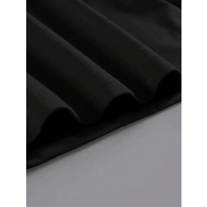 Baskılı Oversize Bisiklet Yaka T-shirt - Siyah
