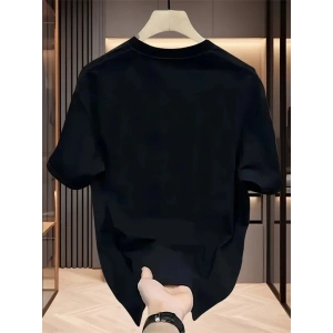 Baskılı Oversize Bisiklet Yaka T-shirt - Siyah