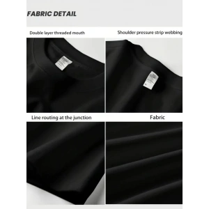 Baskılı Oversize Bisiklet Yaka T-shirt - Siyah