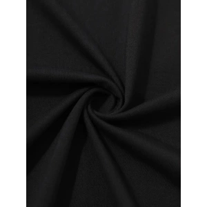 Baskılı Oversize Bisiklet Yaka T-shirt - Siyah